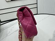 Chanel Classic Flap Bag Leather Pink 22x17x6cm - 5