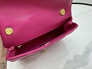 Chanel Classic Flap Bag Leather Pink 22x17x6cm - 3