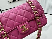 Chanel Classic Flap Bag Leather Pink 22x17x6cm - 2