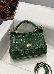 Dolce & Gabbana Sicily Handbag Green Crocodile 20cm - 1