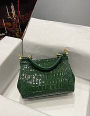 Dolce & Gabbana Sicily Handbag Green Crocodile 20cm - 6