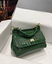 Dolce & Gabbana Sicily Handbag Green Crocodile 20cm - 4