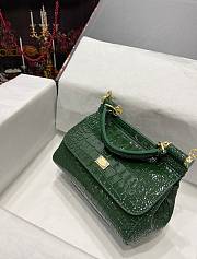 Dolce & Gabbana Sicily Handbag Green Crocodile 20cm - 5