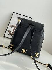 Chanel Backpack Black Caviar Gold 31x11x34cm - 4