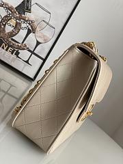 Chanel Jumbo Flap Bag Beige Lambskin Gold 30x21x8cm - 3