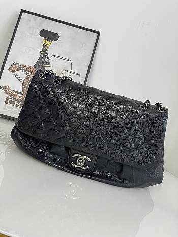 Chanel Large Vintage Flap Bag Black Caviar silver 40x30cm