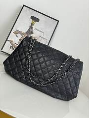 Chanel Large Vintage Flap Bag Black Caviar silver 40x30cm - 3