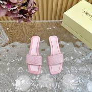 Jimmy Choo Clovis Flat Satin Crystal Flats Pink - 1