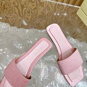 Jimmy Choo Clovis Flat Satin Crystal Flats Pink - 4