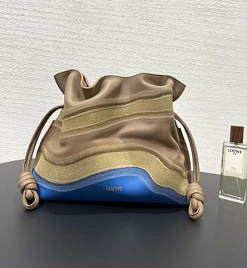 Loewe Medium Flamenco Clutch Beige Caribbean Blue 30x24.5x10cm