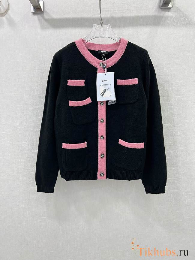 Chanel Black Pink Cardigan - 1