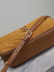 YSL Camera Lou Crossbody Bag Brown Suede 23x16x6cm - 3