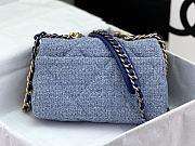 Chanel 19 Flap Bag Blue Tweed Gold 26cm - 5