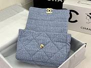 Chanel 19 Flap Bag Blue Tweed Gold 30cm - 6