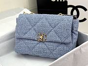 Chanel 19 Flap Bag Blue Tweed Gold 30cm - 5