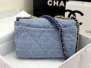 Chanel 19 Flap Bag Blue Tweed Gold 30cm - 4