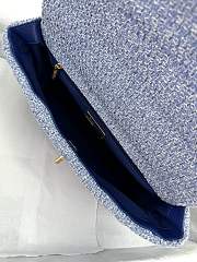 Chanel 19 Flap Bag Blue Tweed Gold 30cm - 2