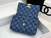 Chanel 19 Flap Bag Blue Denim Gold 26cm - 4