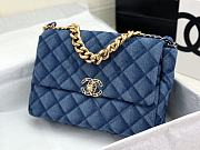 Chanel 19 Flap Bag Blue Denim Gold 30cm - 4