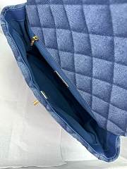 Chanel 19 Flap Bag Blue Denim Gold 30cm - 2