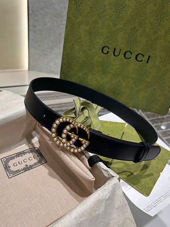 Gucci Black Belt 4cm