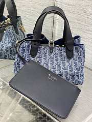 Dior Small Toujours Bag Blue Denim 23 x 14 x 12 cm - 5