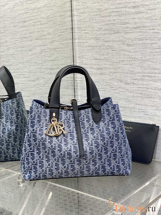 Dior Medium Toujours Bag Blue Denim 28.5 x 21.5 x 17 cm - 1