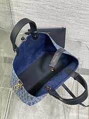 Dior Medium Toujours Bag Blue Denim 28.5 x 21.5 x 17 cm - 6