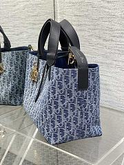 Dior Medium Toujours Bag Blue Denim 28.5 x 21.5 x 17 cm - 4