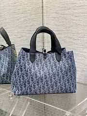 Dior Medium Toujours Bag Blue Denim 28.5 x 21.5 x 17 cm - 2