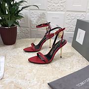 Tom Ford Padlock Red Leather Sandals Heels 10.5cm - 5