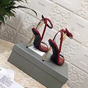 Tom Ford Padlock Red Leather Sandals Heels 10.5cm - 4