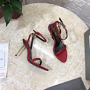 Tom Ford Padlock Red Leather Sandals Heels 10.5cm - 3