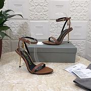 Tom Ford Padlock Brown Leather Sandals Heels 10.5cm - 1