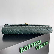 Bottega Veneta Long Clutch Andiamo With Handle Dark Green 31x13x3cm - 3