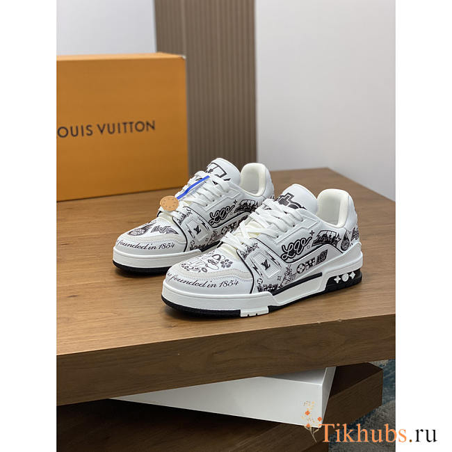 Louis Vuitton LV Trainer Sneaker White Black - 1