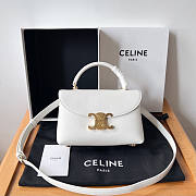 Celine Teen Nino Bag Calfskin White 20.5x13x8cm - 1