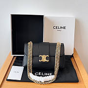 Celine Teen Victoire Bag Calfskin Black 23.5x14x8cm - 1