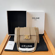 Celine Teen Victoire Bag Calfskin Beige 23.5x14x8cm - 1