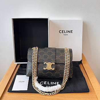 Celine Teen Victoire Bag Tiomphe Canvas 23.5x14x8cm