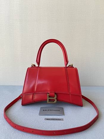 Balenciaga Hourglass Bag Red Leather 23x10x24cm