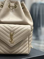 YSL Joe Bucket Bag Beige Lambskin 22x29x15cm - 4