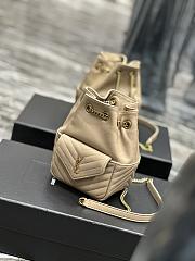 YSL Joe Mini Bucket Bag Gold Lambskin Beige 19x13x13cm - 3