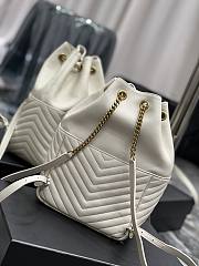 YSL Joe Bucket Bag White Lambskin 22x29x15cm - 6