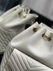 YSL Joe Bucket Bag White Lambskin 22x29x15cm - 5