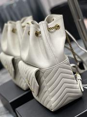 YSL Joe Bucket Bag White Lambskin 22x29x15cm - 4