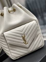 YSL Joe Bucket Bag White Lambskin 22x29x15cm - 3