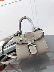 Delvaux Brillant Mini Whole-Grain Leather Grey 20x12x15cm - 1