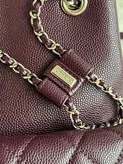 Chanel Backpack Red Wine Gold Caviar 20.5x20x12cm - 6