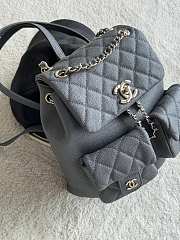 Chanel Backpack Grey Gold Caviar 20.5x20x12cm - 4